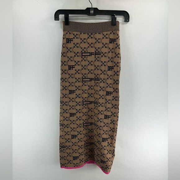 Off-White Intarsia-knit Arrows-logo pencil skirt- Size 0 (XXS) ITAL 36 - Picture 1 of 11